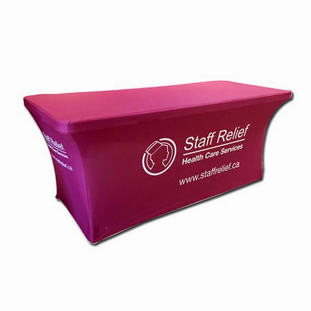 All Size Trade Show Printed logo Polyester Table Cover Table Cloths Custom Desk Covers Desk Cloth for Exhibition