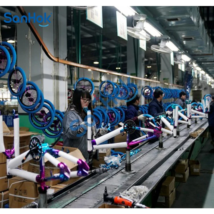 Light Duty Carbon Steel Flat Top Chain Conveyor Folding Bike Assembly Line