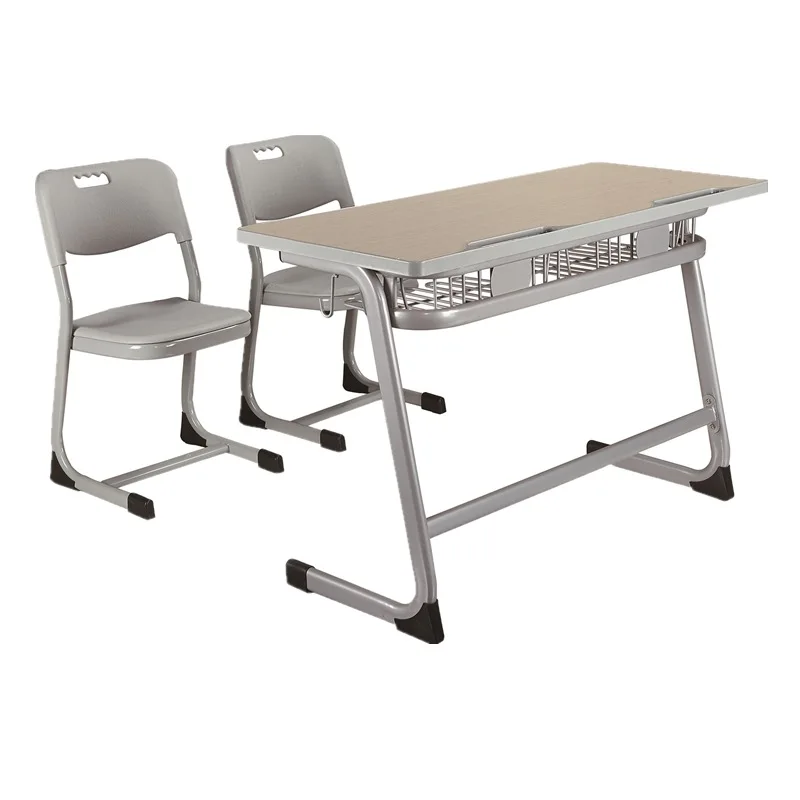 Factory Wholesale School Furniture Double Bench Student Desk And Chair