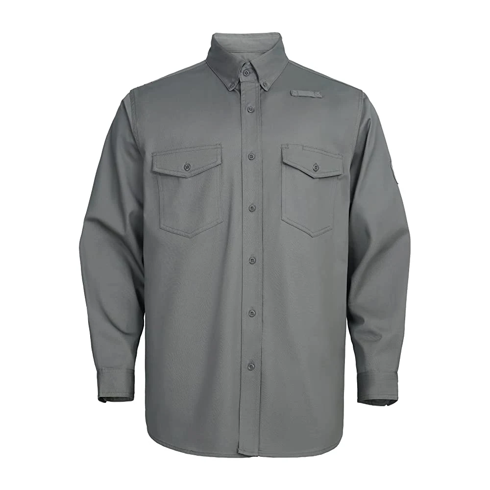 High Quality  NFPA 2112 FR 100% Cotton Flame Retardant Shirt CAT 2 Welding Fireproof Workwear Safety Jacket