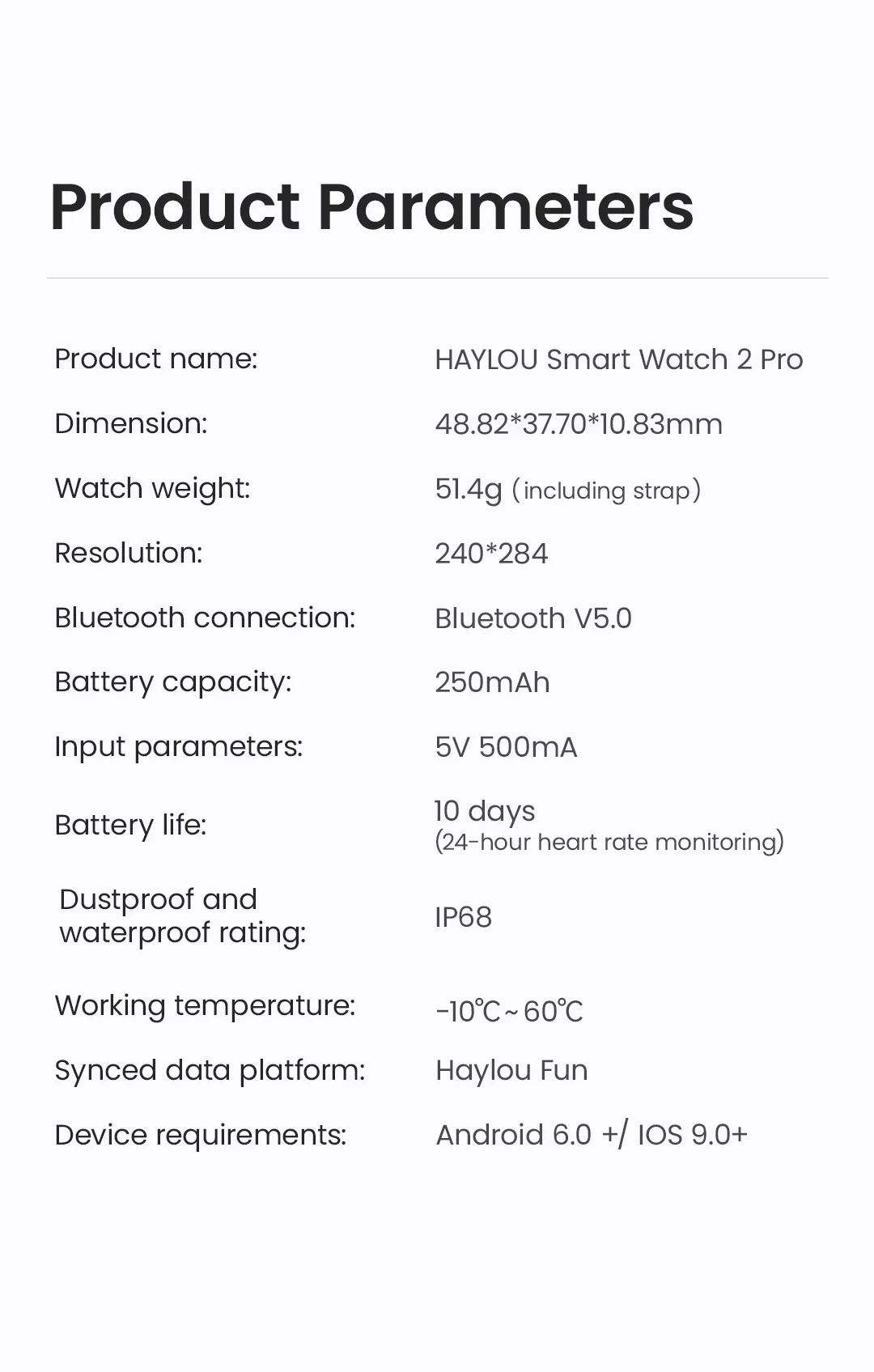 Relógio Inteligente Haylou Watch 2 Pro 1.85 Hd Tft Ip68