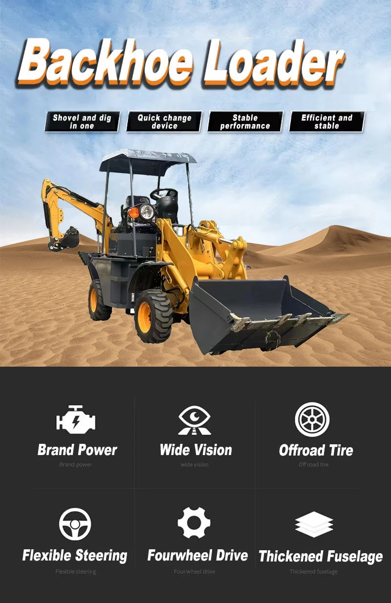 Mini 4x4 Backhoe Excavator Loader - 3.5ton CE Certified