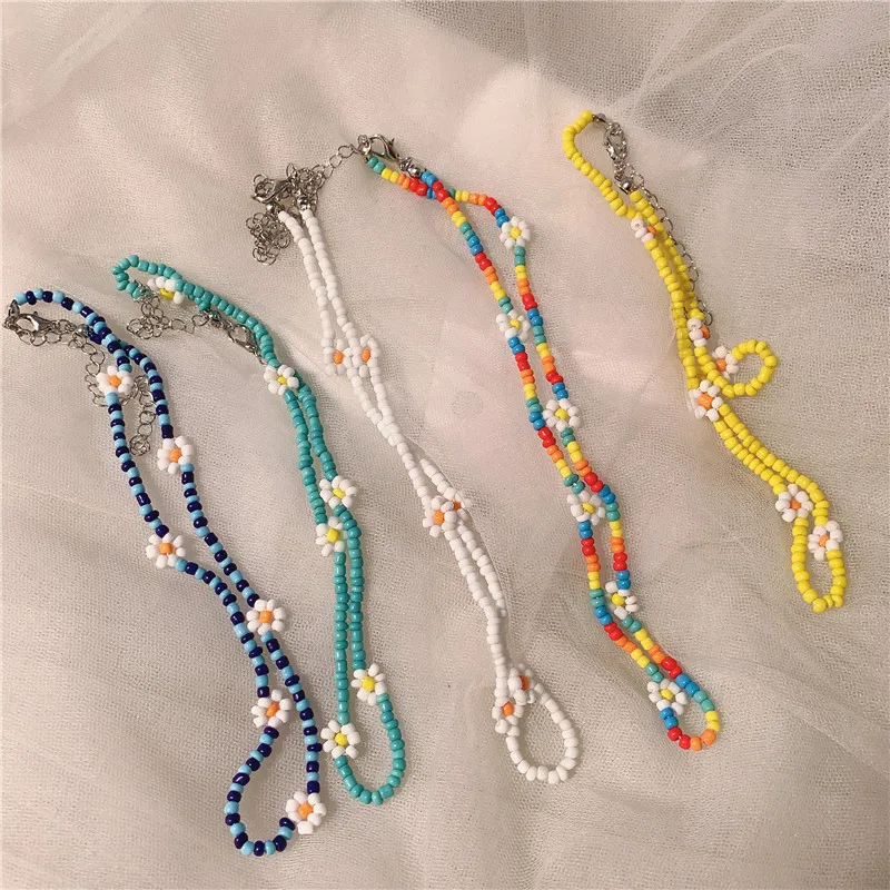 Mini Boden Kids' Beaded Flower Necklace, Multi, One Size