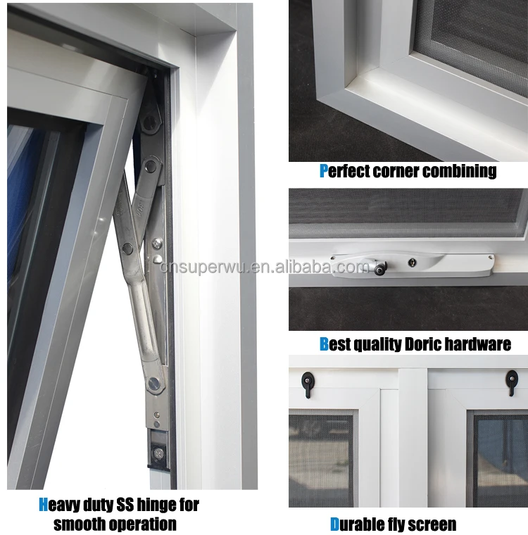 China supplier bast sale aluminum standard bathroom window sizes inward opening aluminum awning window