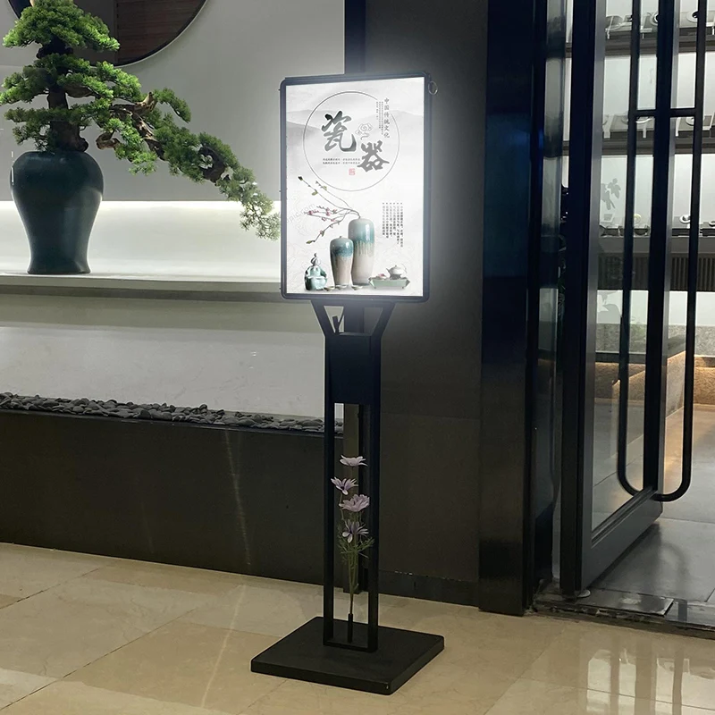 Outdoor real estate metal standing board led springy pavement forecourt signs display wholesale a frames sign