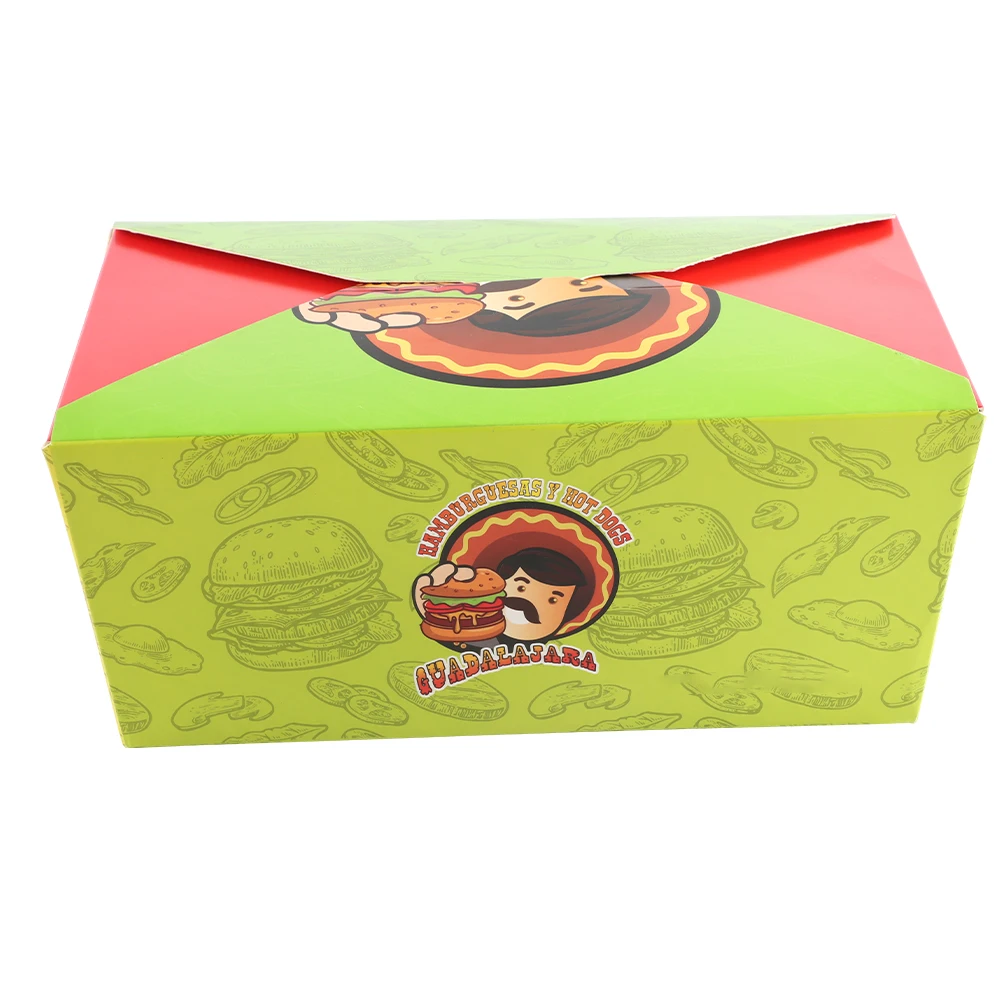 Customized printing biodegradable disposable recycle food packaging lunch container take away kraft paper boxs