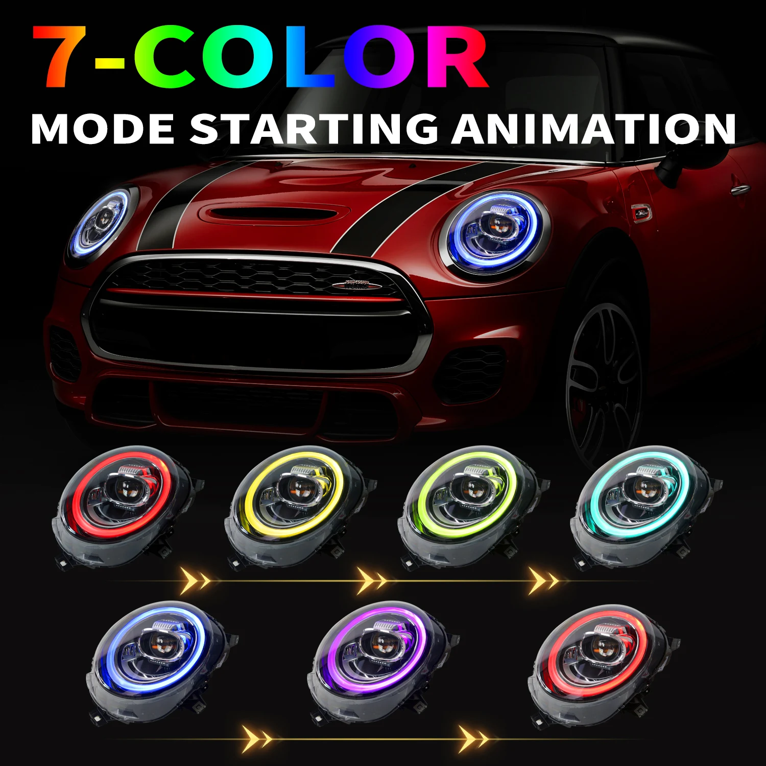 Archaic Factory LED RGBスタートアニメーションDRL Mini F54/F55/F56 