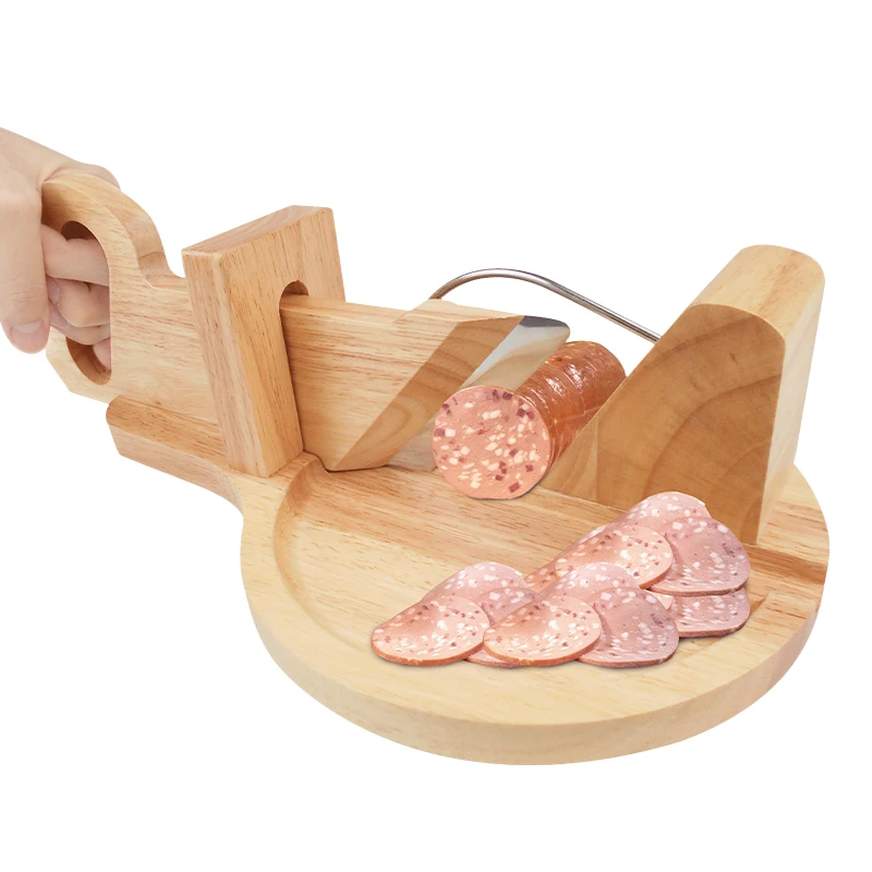 wood sausage slicer wooden chorizo guillotine