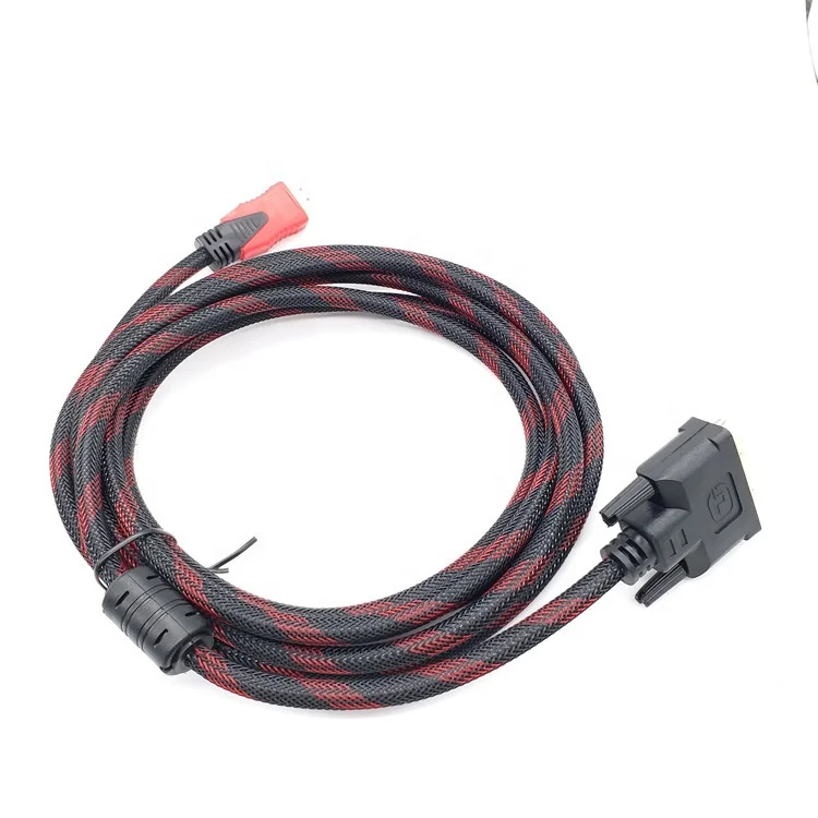 Hdmi To Dvi Cable Bidirectional Nylon Braid Support 1080p High Speed