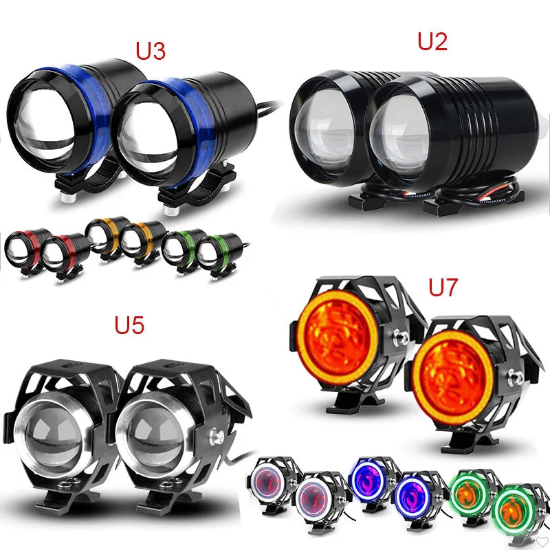 U7 Angel Eyes LED projector motor - Universele koplamp 12-85V voor