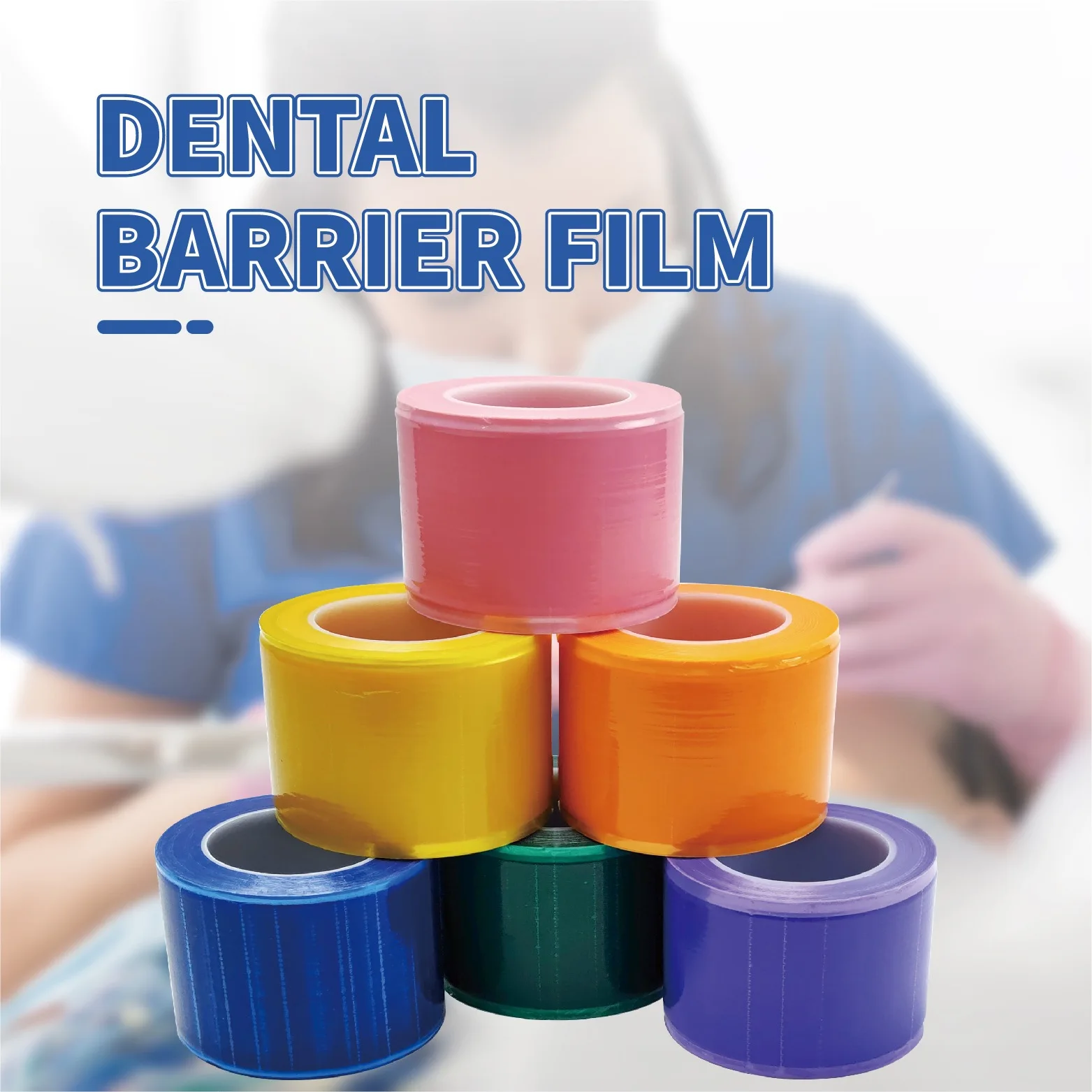 Dental Barrier Film Roll 1200 Sheets Tape 4'' X 6'' Thick Disposable