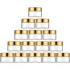 Clear jar with shiny gold lid
