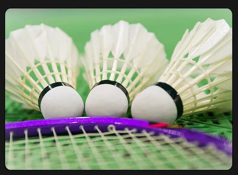 product factory direct supply aeroplane ball 12 pcs outdoor yellow nylon 3in1 high elastic professional badminton feather-4