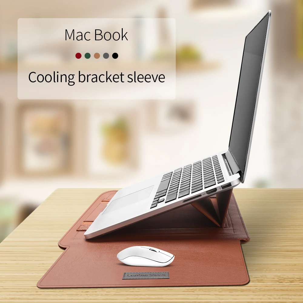 New Arrival Sublimation Computer Sleeve Bag with Stand Holder Mouse Pad for MacBook Pro air M1 12 13 15 17 Laptop Sleeve Bag
