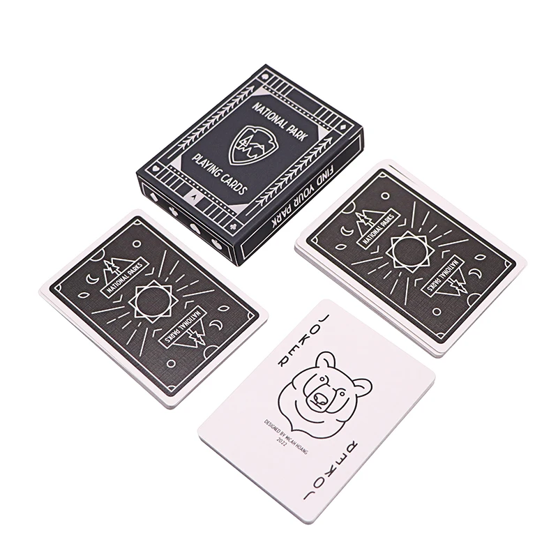 Custom Logo Personalized Poker Cards Printing 280gsm Blue Core Paper Black Playing Card