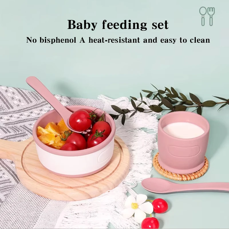 Conjunto de Utensílios de Silicone de Grau Alimentar Ecológico e Livre de BPA para Bebês e Crianças