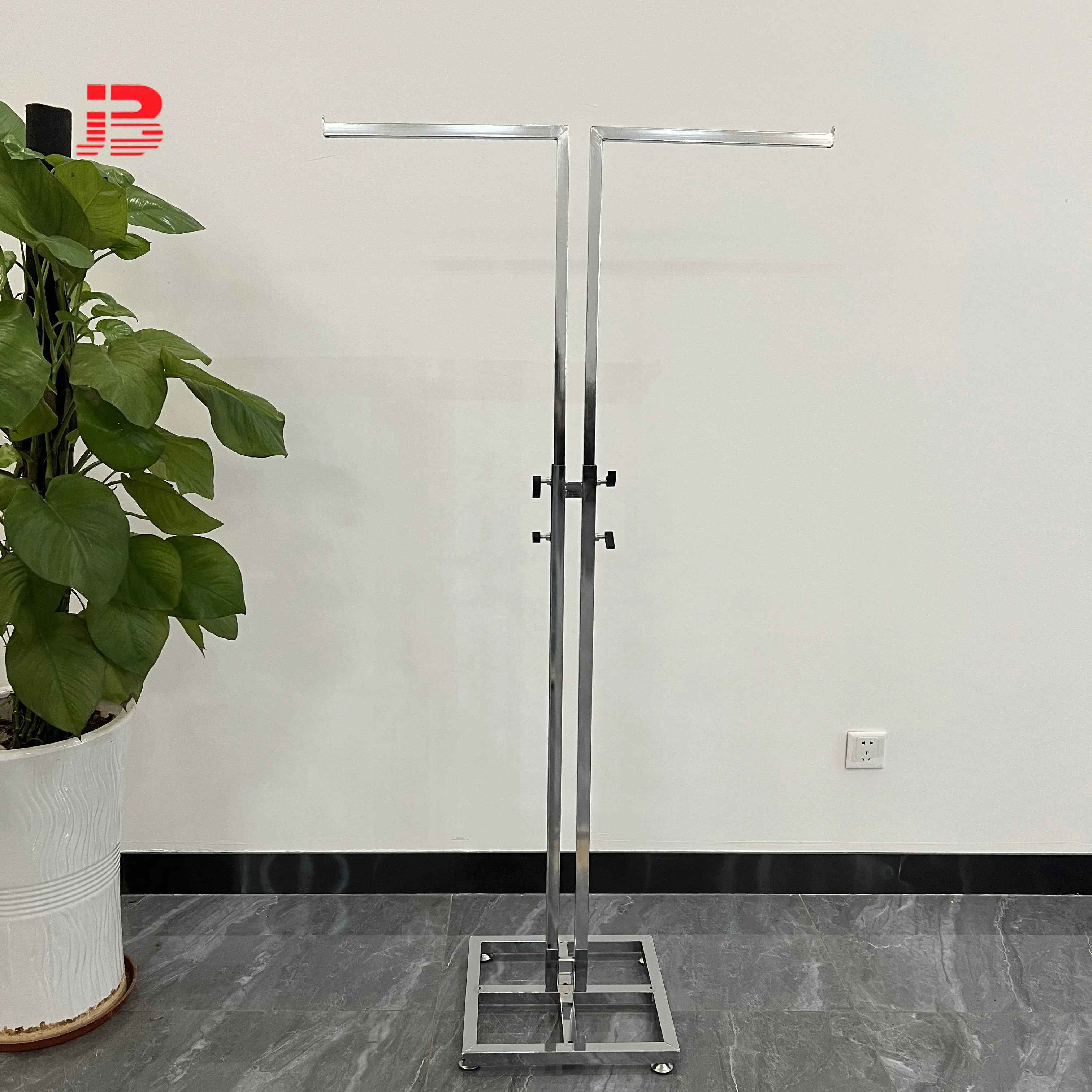 Metal Stainless Steel/ Iron Mirror Clothing Display Stand Adjustable Garment Display Racks