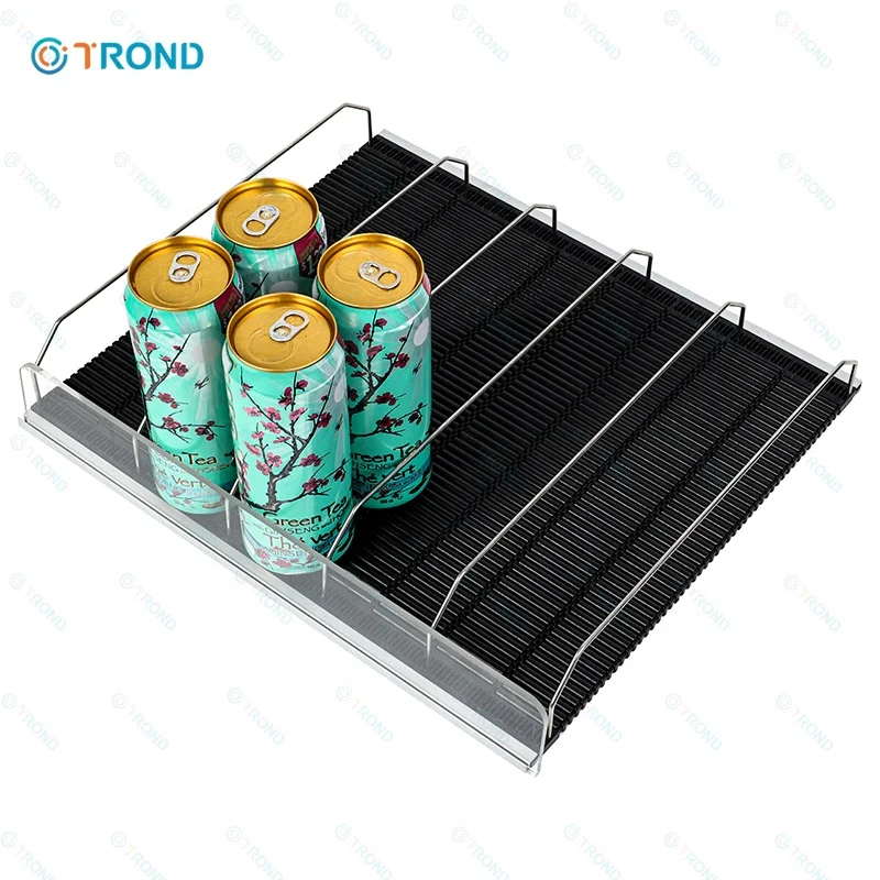 Plastic Shelf Organizer with Fast Pusher Glide Gravity Roller Mat and Acrylic Front Stopper Easy-to-Use Shelf Rack