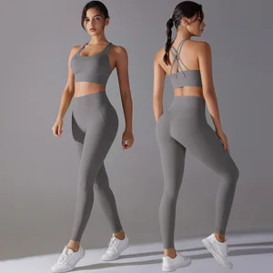 Custom Logo Two Piece Yoga Sets Wholesale  Fitness Wear for Girls Yoga SetsWomen's Sports Gym Fitness Sets