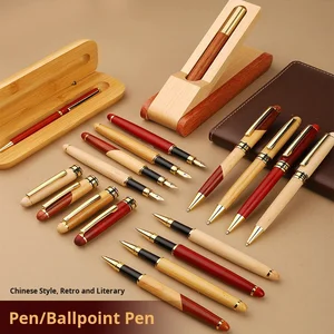 ECO High-End Business & Student Signature Pen Retro Bamboo & Metal Ballpoint Fountain Pen Cross-Border Graduation Gift