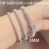 5MM 14k solid gold+lab diamond