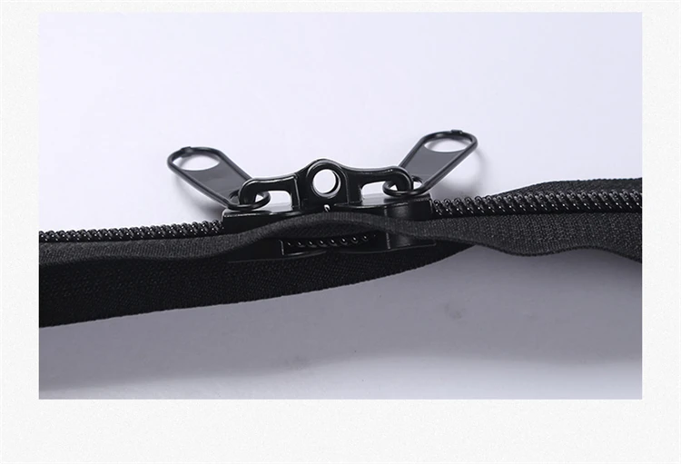 Double Layer Sbs8# Double Slider Factory Customized High Quality Nylon Anti-theft Lock Hole Puller Zipper for Luggage Bags