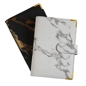 Cheap Wholesale Marble Money Cash Envelope Planner Loose-leaf A5 A6 Agenda Budget Binder With Zipper Envelopes