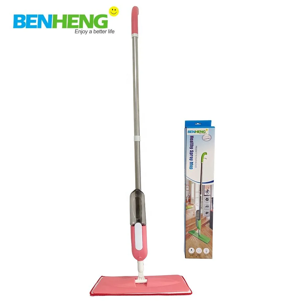 BENHENG BSCI Factory 360 Rota Microfiber MOPting Rod Flat Mop with Sprayer for Kitchen Wood Floor Cleaning Mop