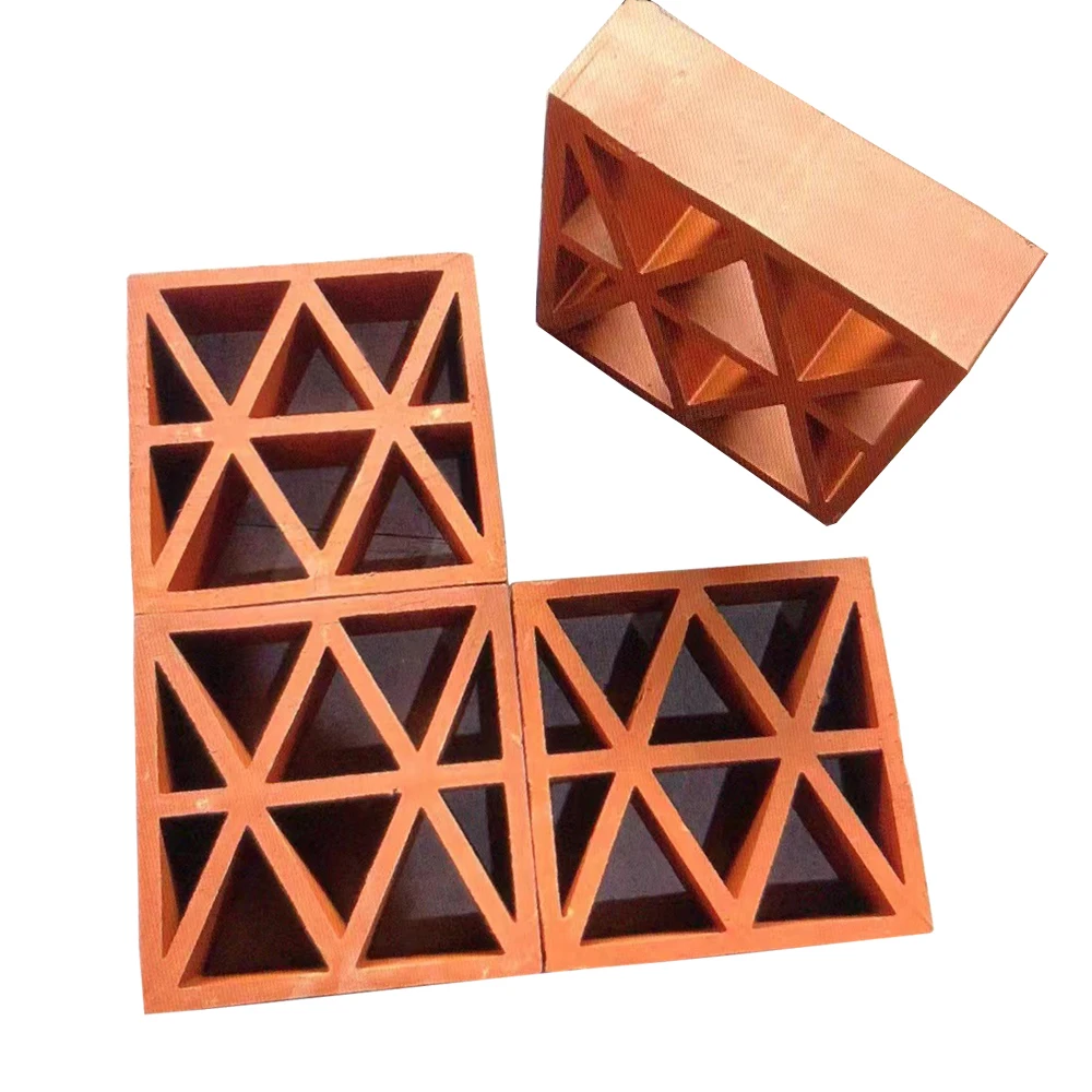 Clay Lattice Bricks Artificial Red Blocks Building Wall Decorative Sun Bricks