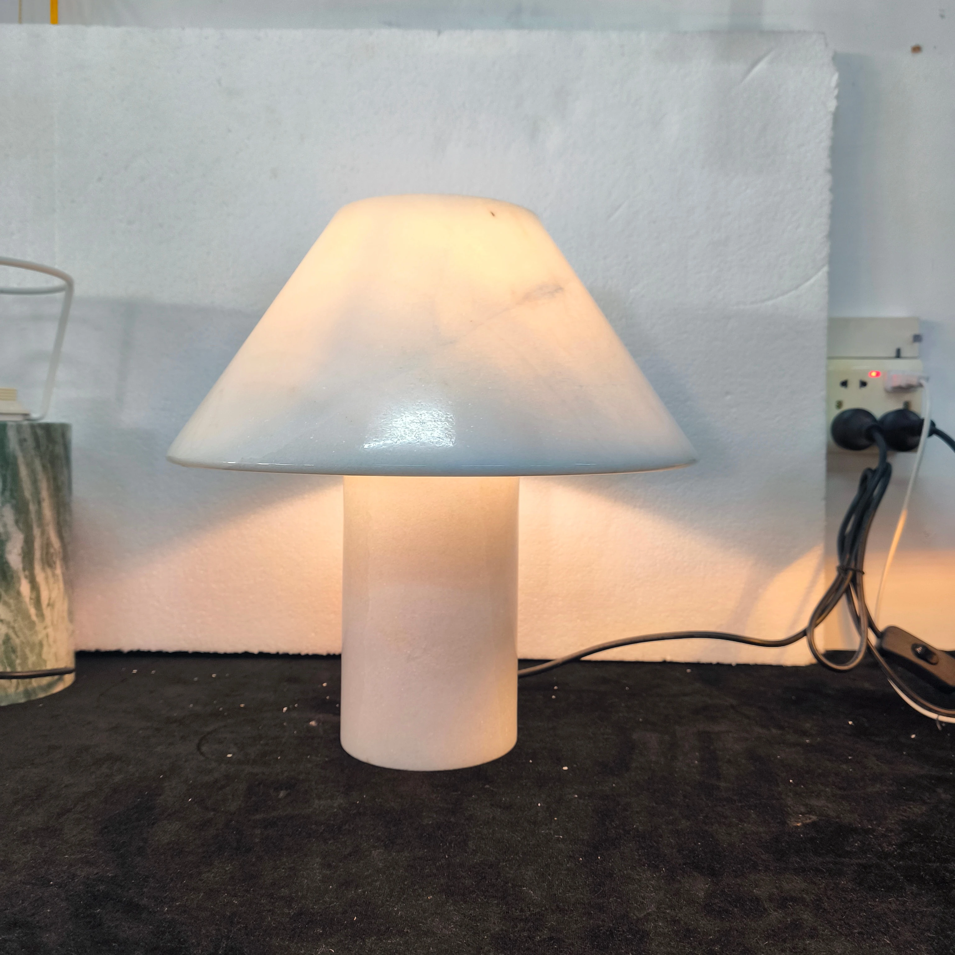 Moderna Simpla Blanka Marmora Tablo-Lampo Dekoracia Lampo En Hotela Dormoĉambro Salono