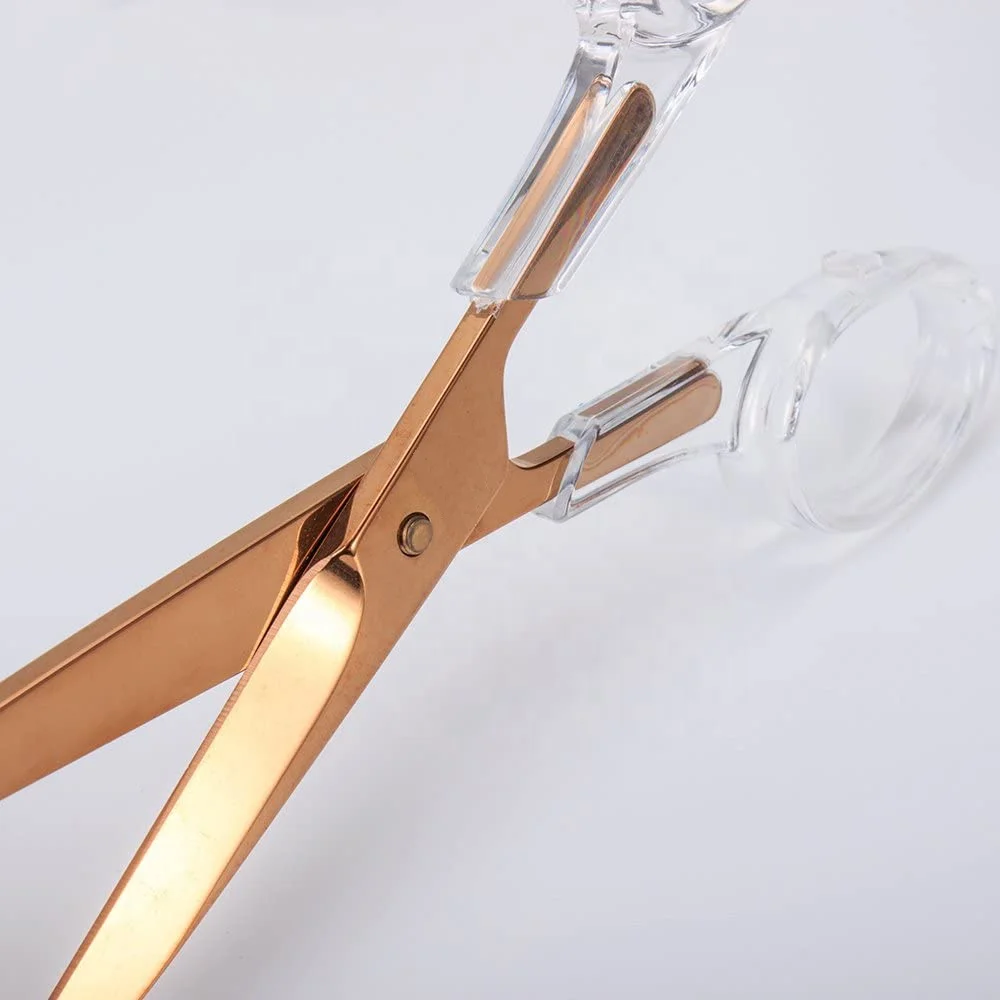 Modern Design Rose Gold With Clear Acrylic Handle Craft Cutting Scissors  Office Desk Accessories