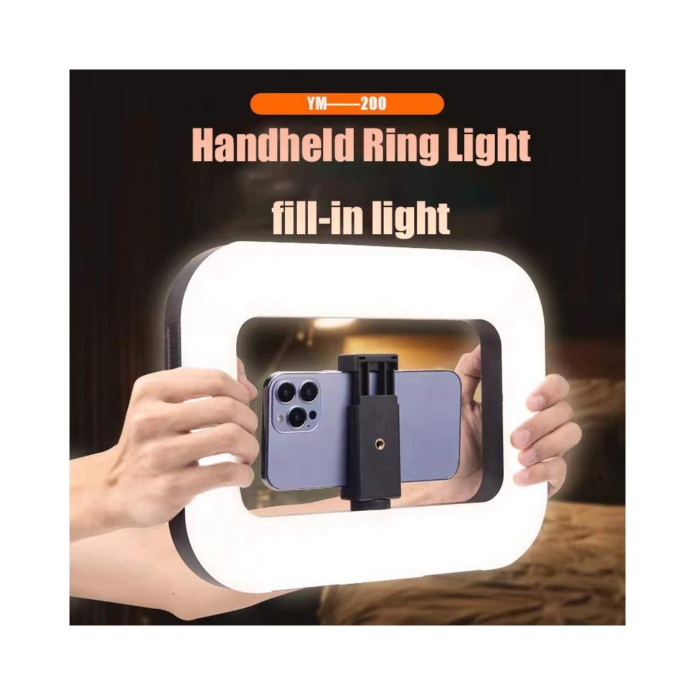 Versatile Handheld LED Ring Light for Outdoor Vlogging with Stabilizer Bracket and Tripod for Smartphone and Camera Use Light