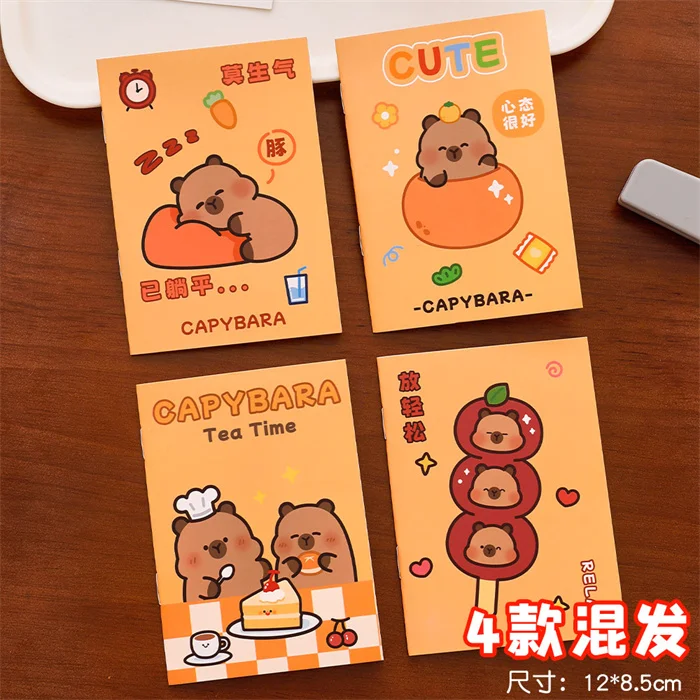 Japan Popular Design Kawaii Capybara Notepad Stationery School Office Gift Mini A7 Paper Lined Notebook Pack for Taking Notes