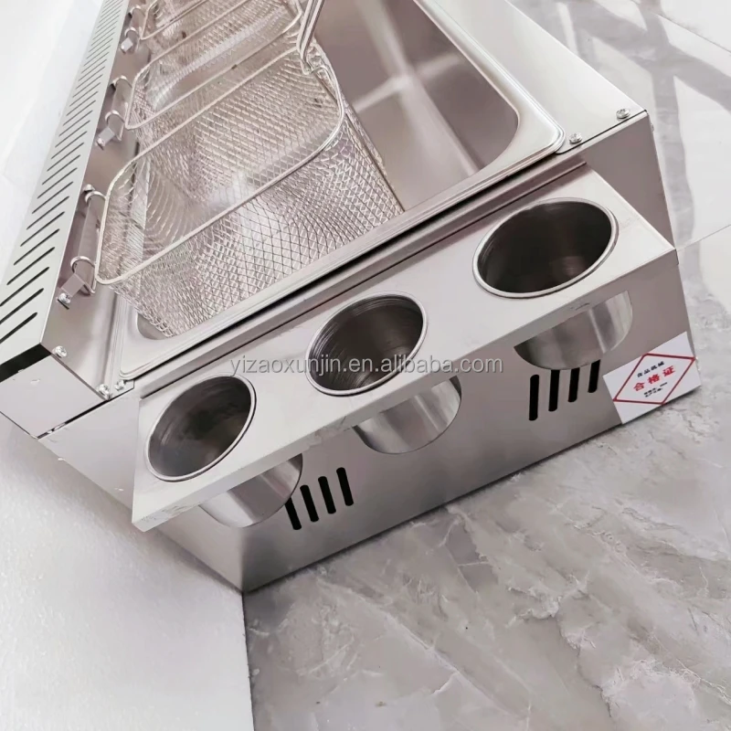 New 20l + 20l Doubletank Desktop Fryer Oil Tank Industrial Gas