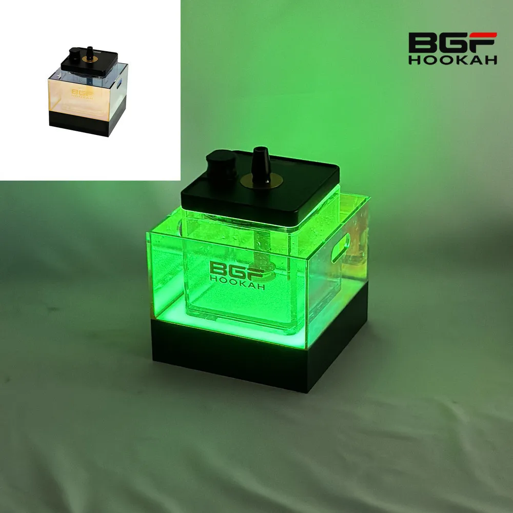 Wholesale Square Colorful Led Light Base Narguile Shisha Smoking Accessories Hookah Light Base