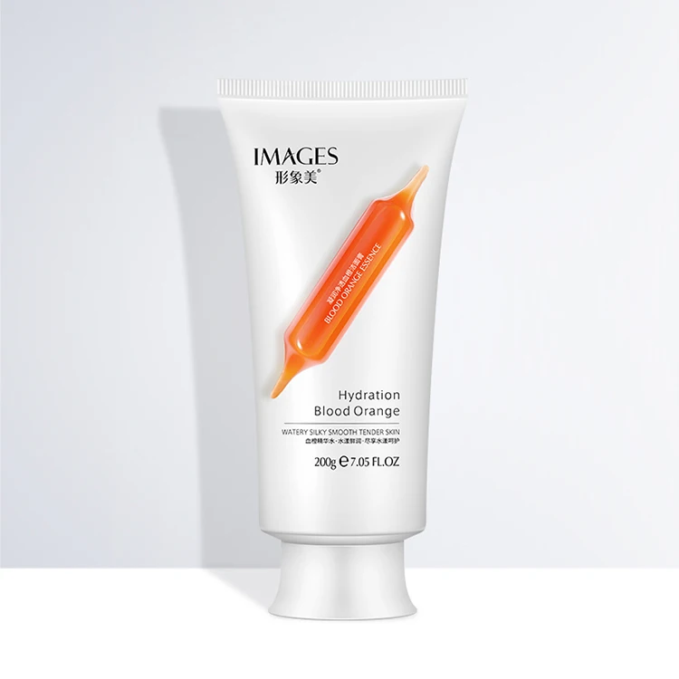Private Label Images Deep Clean Remove Skin Oil Natural Hydration Blood Orange Vitamin C Whitening Foam Facial Cleanser