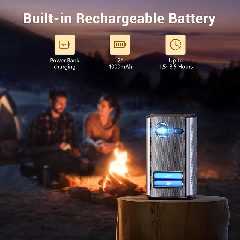 BYINTEK P70 Mini Portable Smart Projector - 4K DLP Outdoor Home