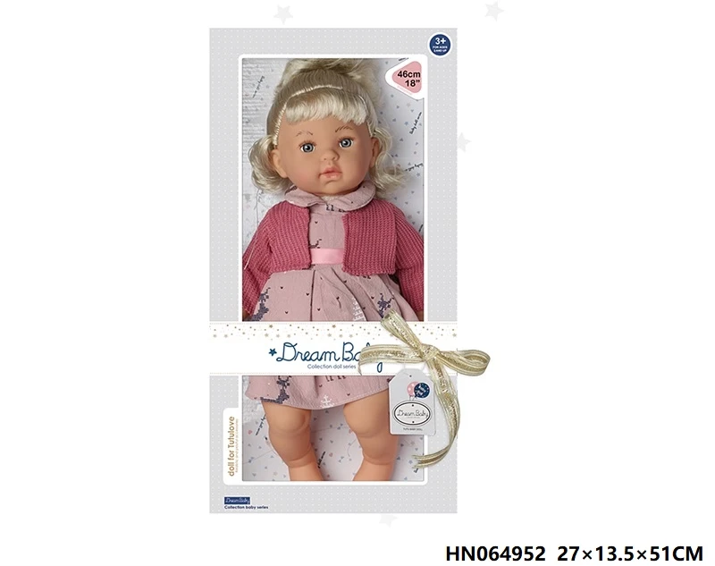 Top Sales High Quality Cotton 18inch Female Real Reborn Baby Kids Doll Toys  Girls