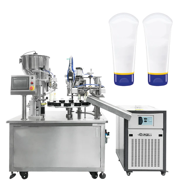 Automatic plastic toothpaste tube filler sealer machine, hand cream cleansing cream tube filler sealer machine