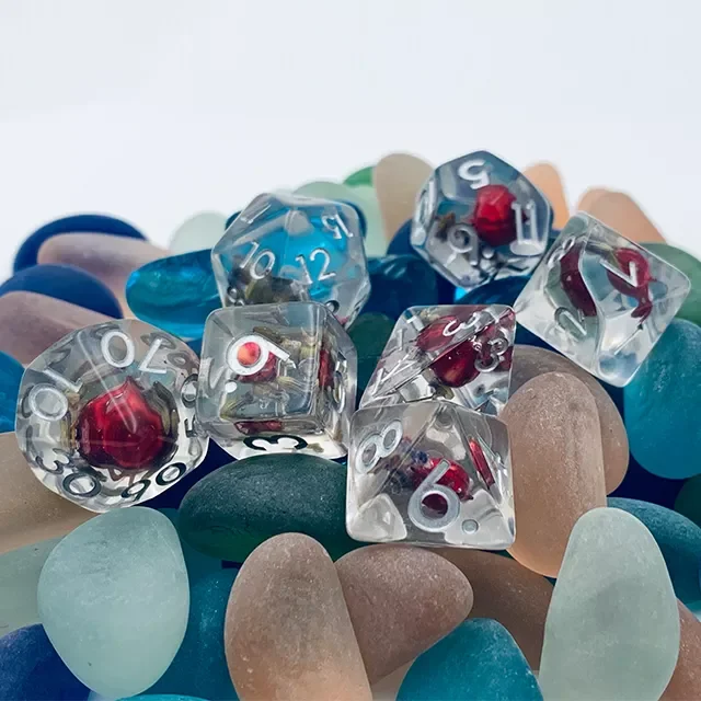 OEM Custom 16mm Polyhedral Flower Resin Dice Set for DnD for RPG Players manufacture