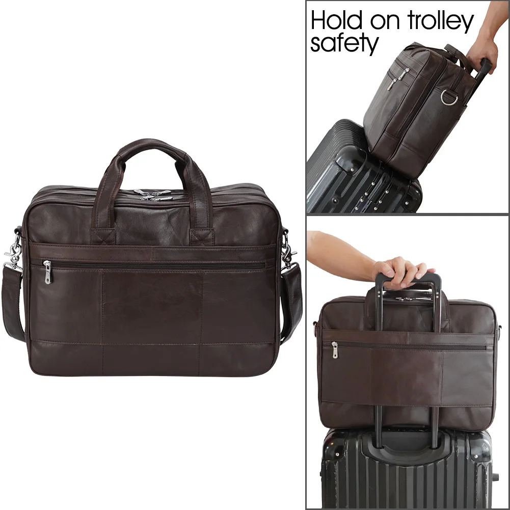 Сумка-портфель TIDING мужская из мягкой натуральной кожи, роскошная вместительная сумочка для ноутбука для офиса и путешествий, портфель из натуральной кожи