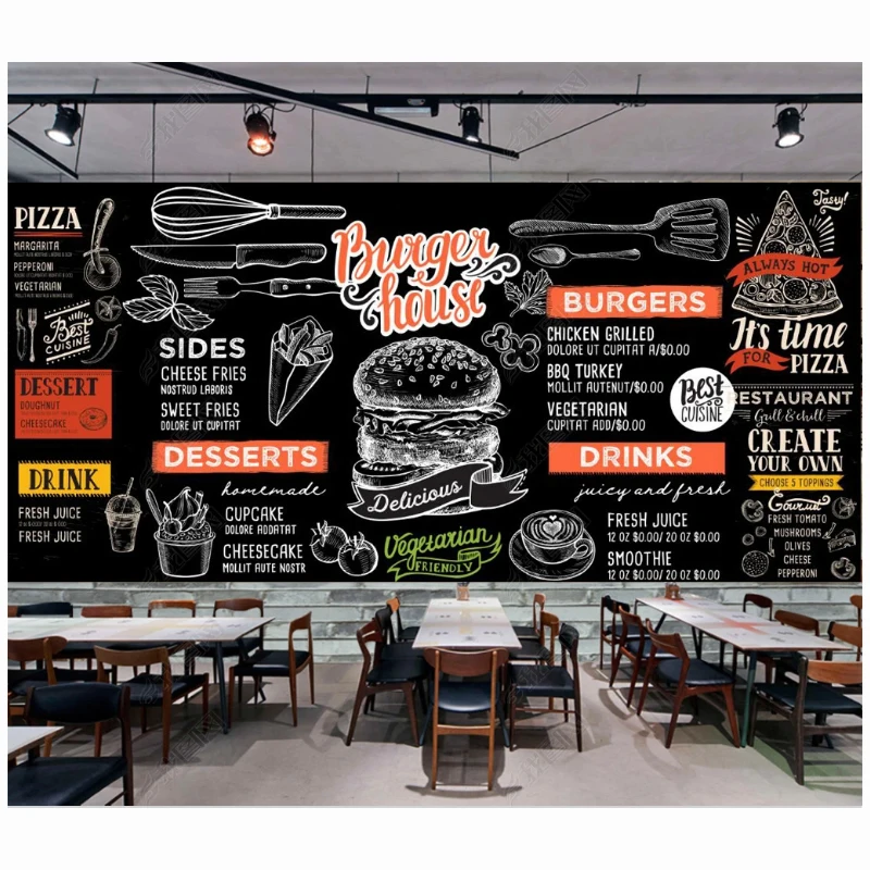 fast food restaurant wall design