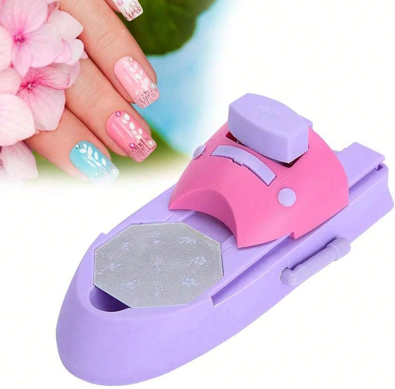 New Drawing Pattern Finger Nail Printing Machine Nail Art Printer Diy Printing Manicure Machine With 6pcs Metal Stamp Stamper