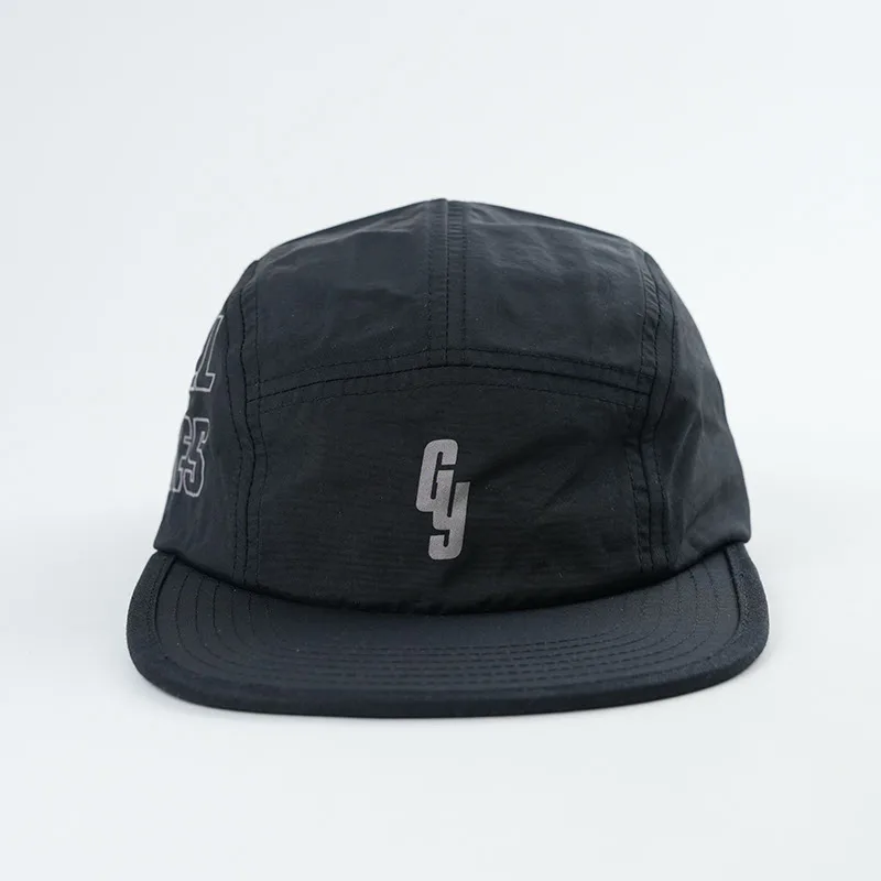 Yukaihe Customizable Nylon Black Camp Cap With Logo Printing
