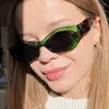 Gafas de sol de ojo de gato poligonales para mujer