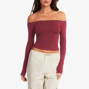 Long Sleeve One-Shoulder High Quality Quick Dry Workout Open Back Custom Logo Gym Sports Fitness Yoga Top