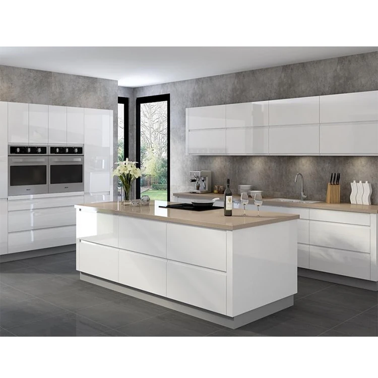 Modular Kitchen Designs Modern White Lacquer Kitchen Cabinets - Buy ...