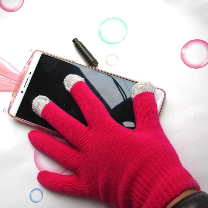 Solid Magic Gloves Capacitive Mobile Phone Smartphone Texting Touchscreen Gloves Knit Hot Winter Warm Mittens