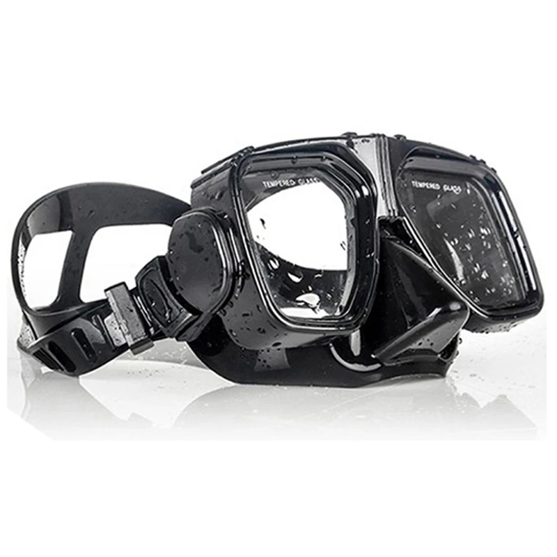 Custom Logo Scuba Diving Mask Black Color Ecofriendly Silicone Dive Freediving Mask For Adult