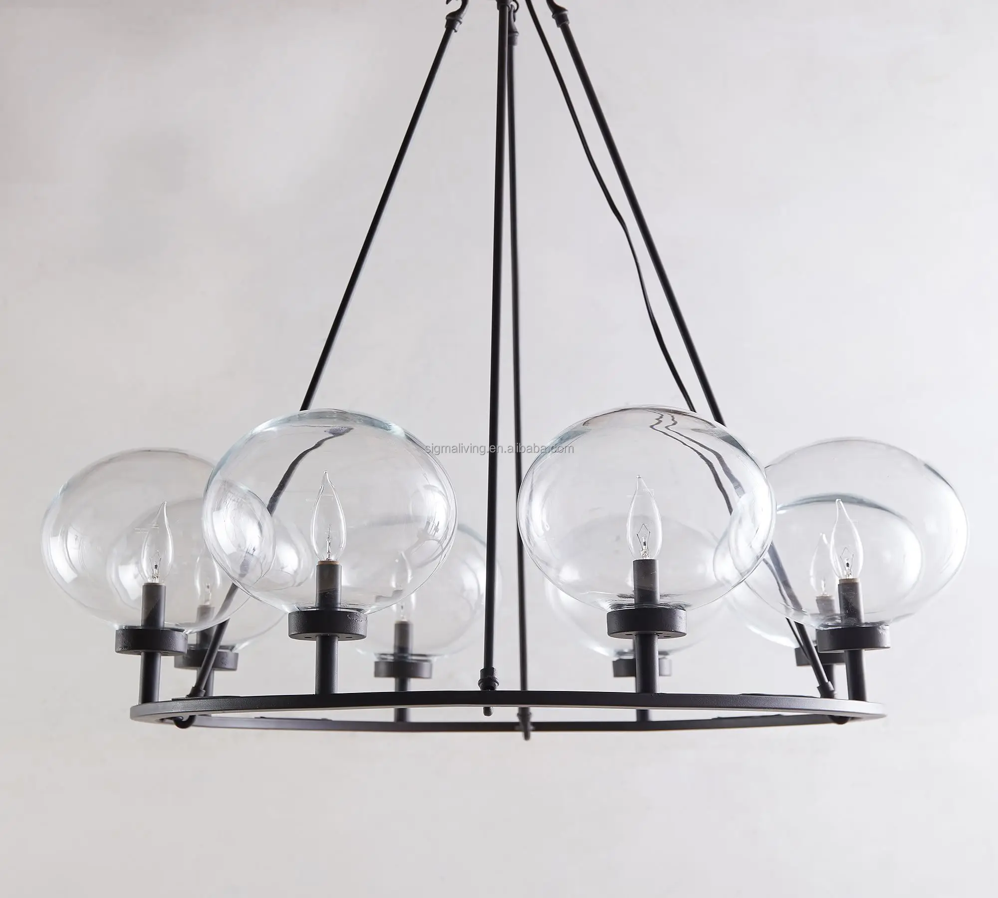 chandelier light luxury light glass globe round chandelier